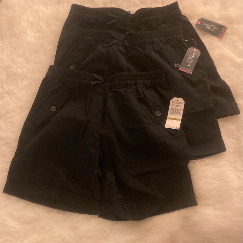 NWT 3 Nautica 14 Navy School Uniform Shorts Lot